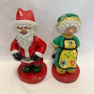 Vintage Ann’s Originals 1975 Santa  & Mrs Claus Figurine Set Christmas Holiday
